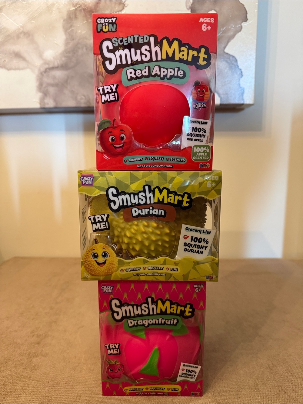 SmushMart Durian, Red Apple & Dragonfruit Bundle Of 3